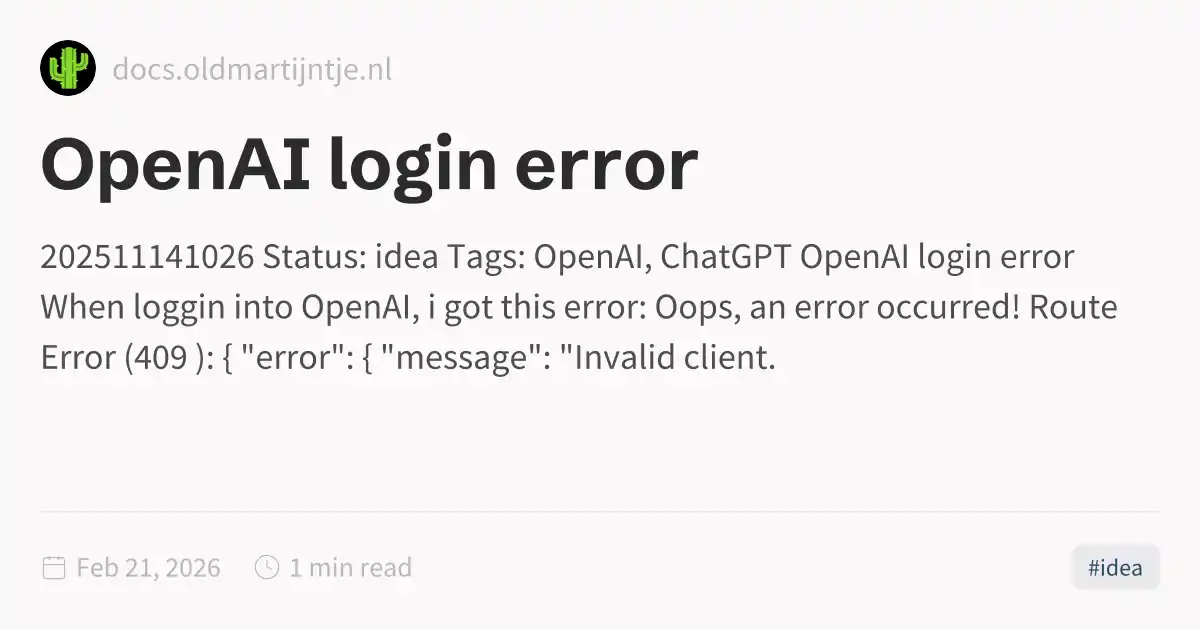 OpenAI login error