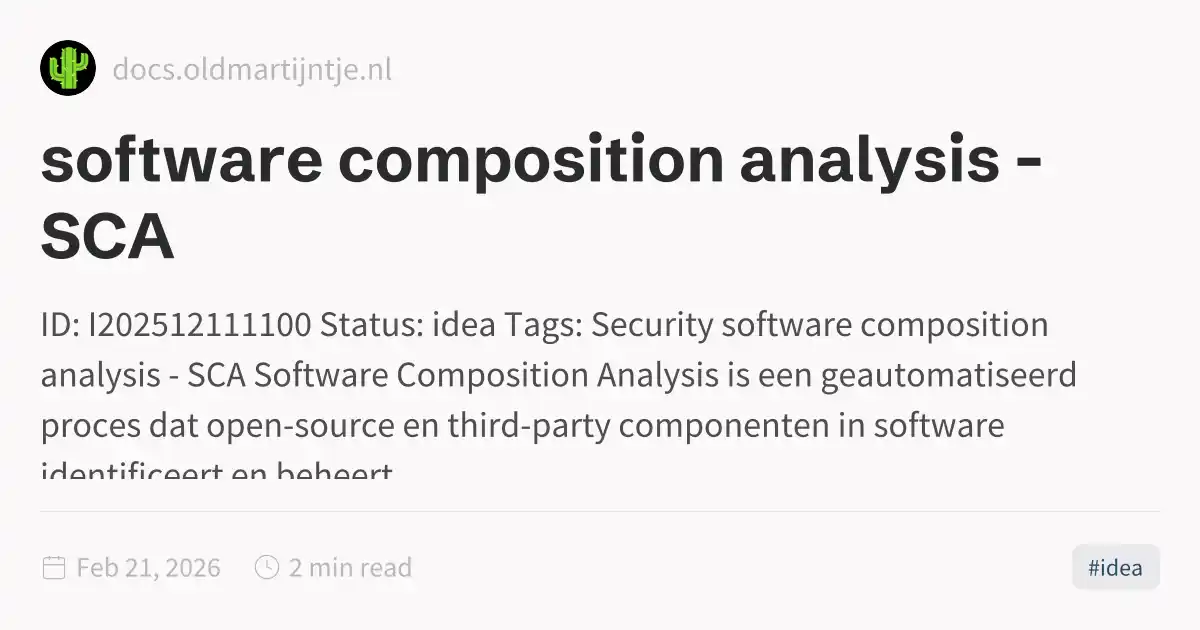 software composition analysis - SCA