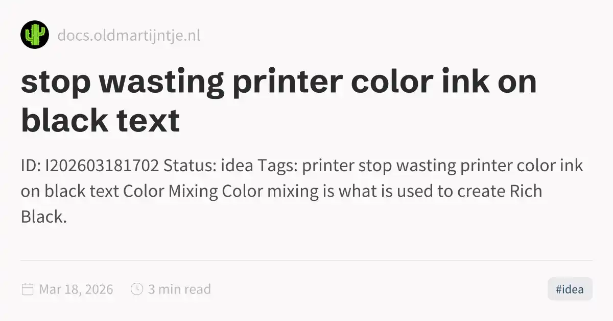 Not Wasting Ink stop wasting printer color ink on black text