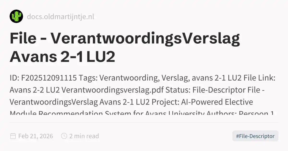 File - VerantwoordingsVerslag Avans 2-1 LU2