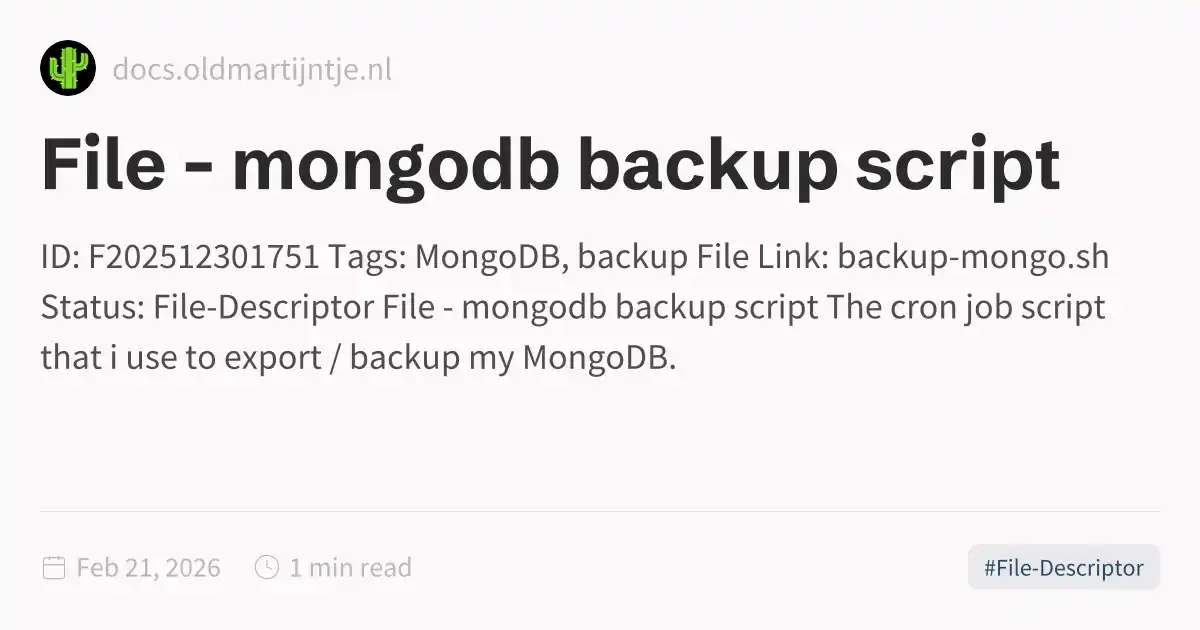 File - mongodb backup script
