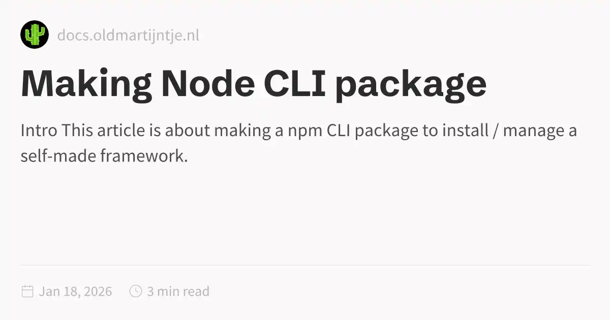 Making Node CLI package